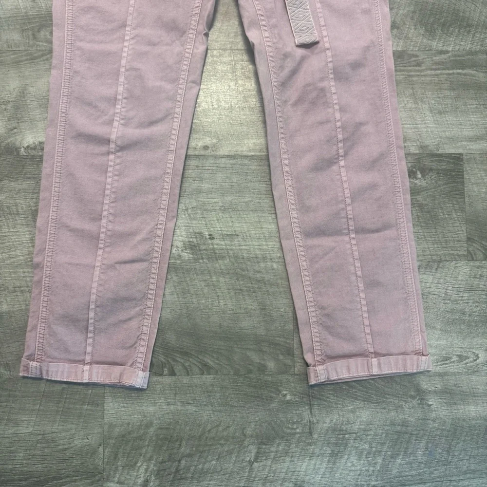 Anthropologie Pink Belted Wanderer Twill Ankle Pants Straight Leg Womens Sz. 26 - Picture 4 of 8